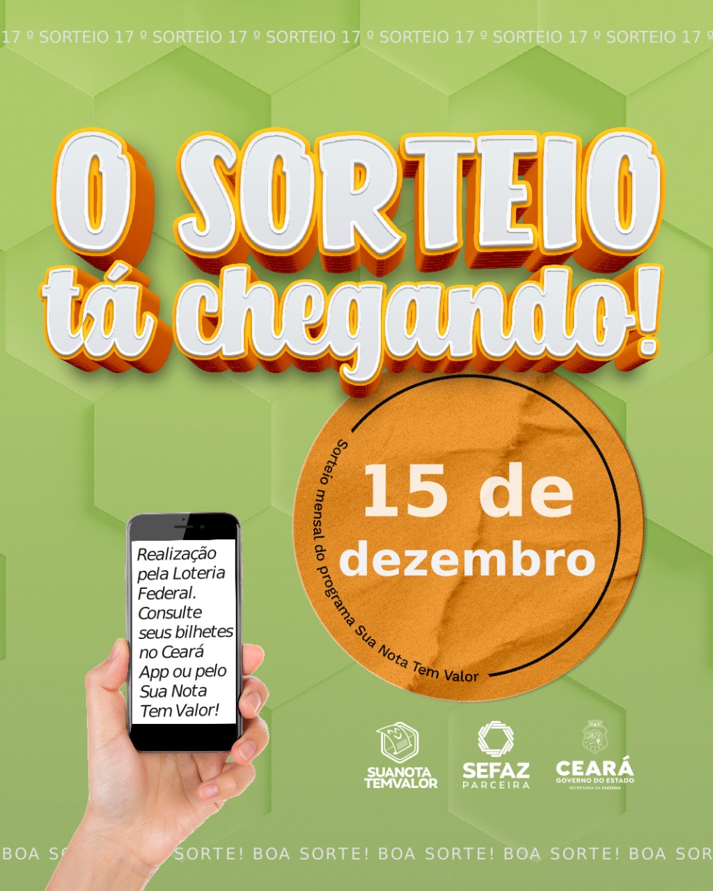 Sua Nota Tem Valor realiza 17° sorteio de R$ 475 mil em prêmios nesta quarta-feira (15)