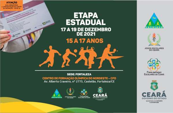Sejuv realiza a última rodada da etapa estadual dos Jogos Escolares do Ceará 2021 neste fim de semana