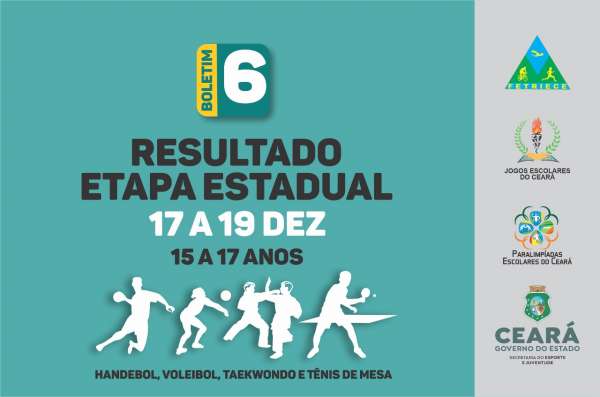 Sejuv divulga boletim nº 6 resultado da etapa Estadual dos Jogos Escolares