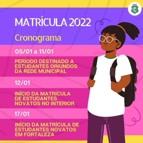 Seduc divulga cronograma de matrícula para as escolas da rede pública estadual