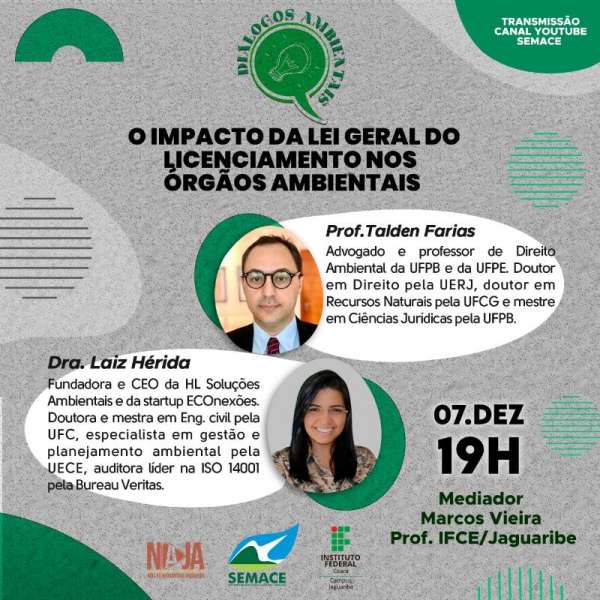 Diálogos Ambientais da Semace debate “O impacto da lei geral do licenciamento nos órgãos ambientais”