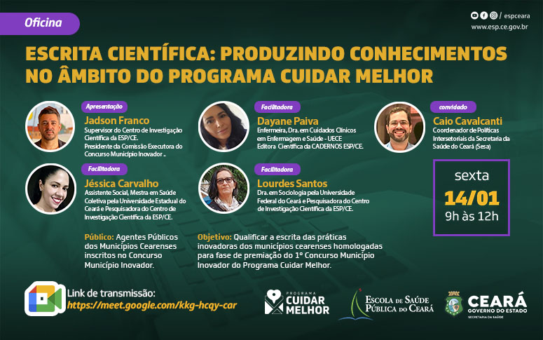 Escrita científica: oficina capacitará agentes públicos com práticas homologadas no Concurso Município Inovador nesta sexta-feira (14)