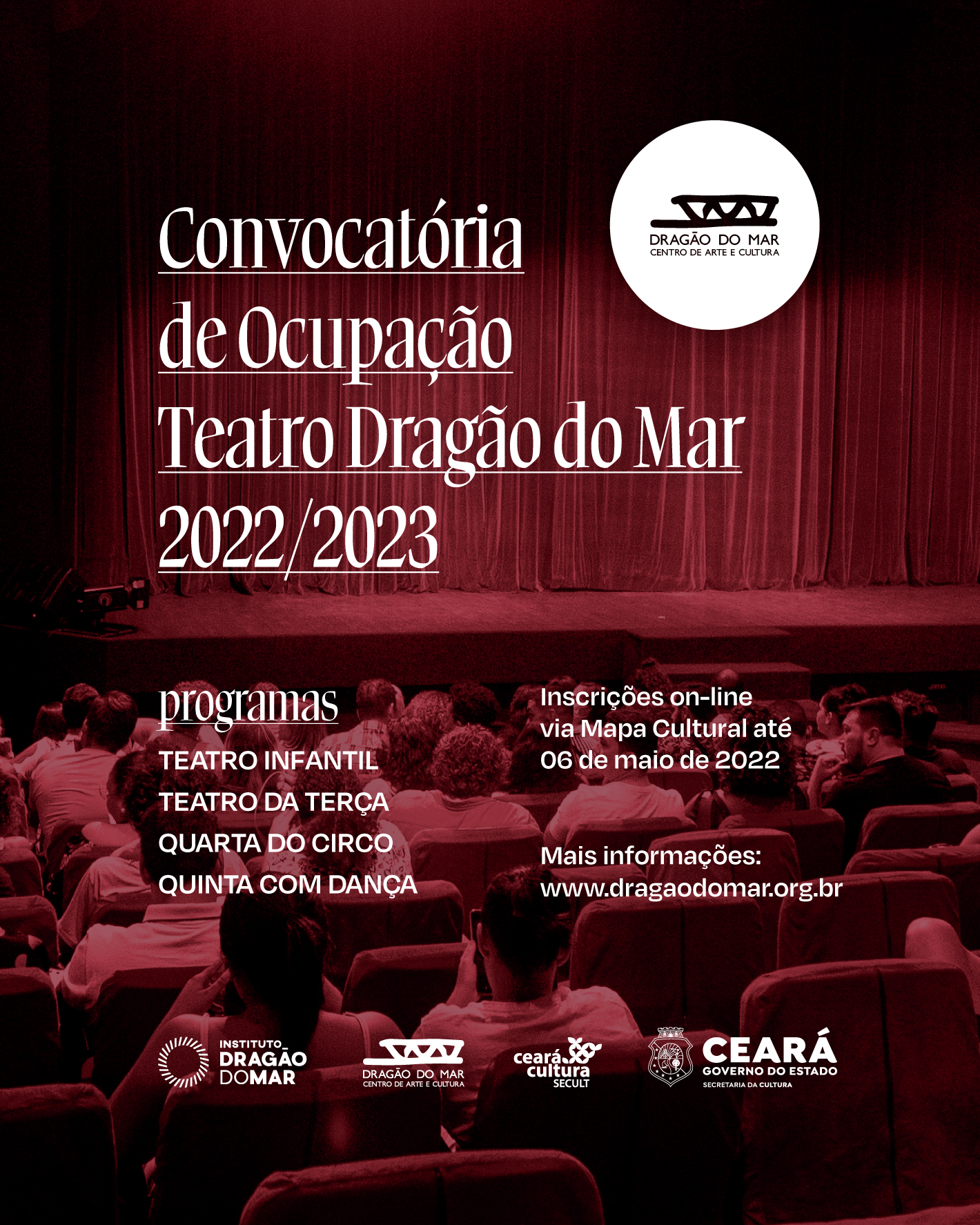 Dragão do Mar lança convocatória para seleção de projetos de Teatro, Circo e Dança para ocupação do Teatro