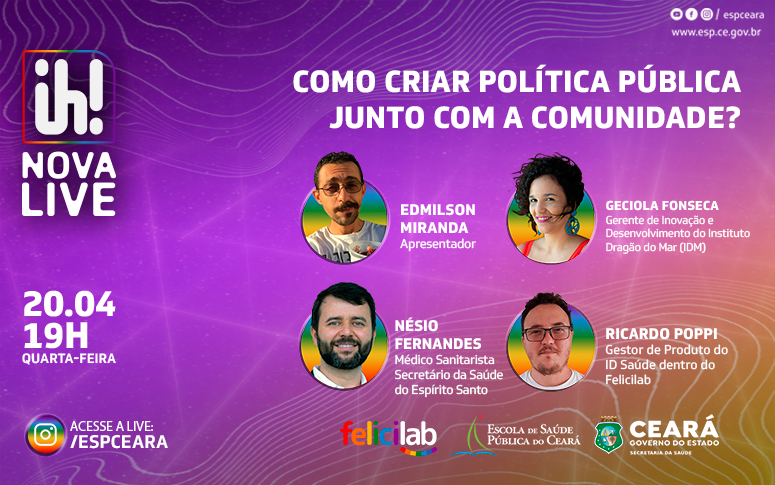 “Ih! Nova Live”: governança pública colaborativa é tema de transmissão nesta quarta-feira (20)