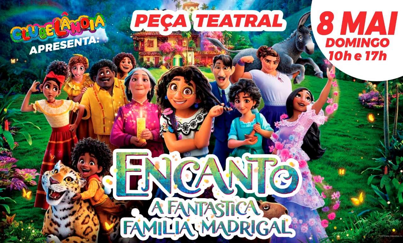 “Encanto – A Fantástica Família Madrigal”: Clubelândia apresenta duas sessões do infantil no Palco Principal do TJA