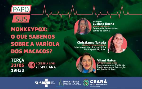 Papo SUS desta terça-feira (31) discute o que já se sabe sobre a varíola dos macacos