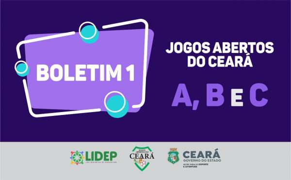 Governo do Ceará divulga Boletim Nº 1 dos Jogos Abertos do Ceará