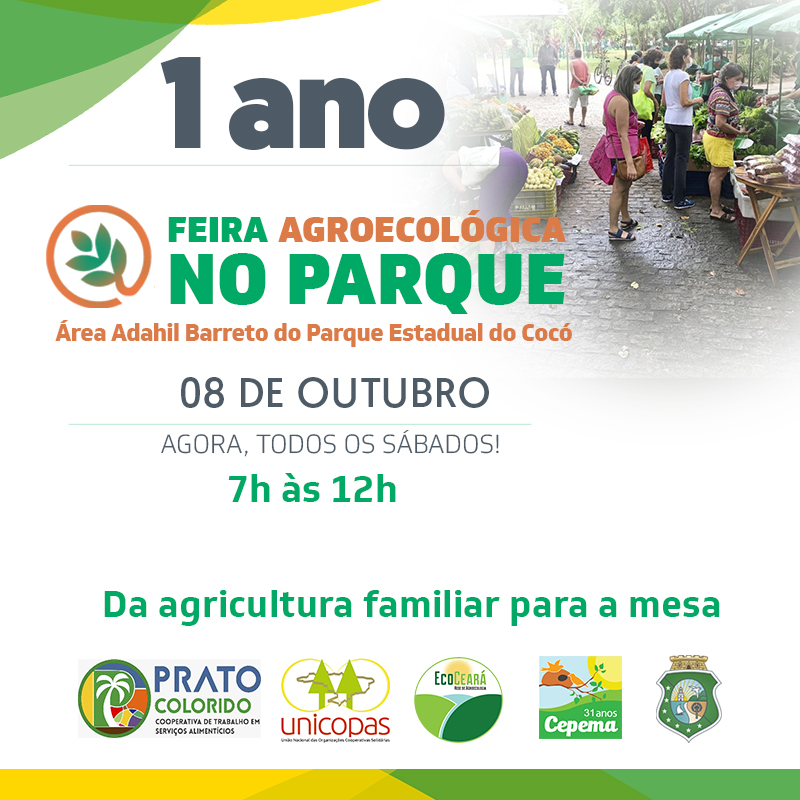 Evento celebrará o primeiro aniversário da Feira Agroecológica no Parque