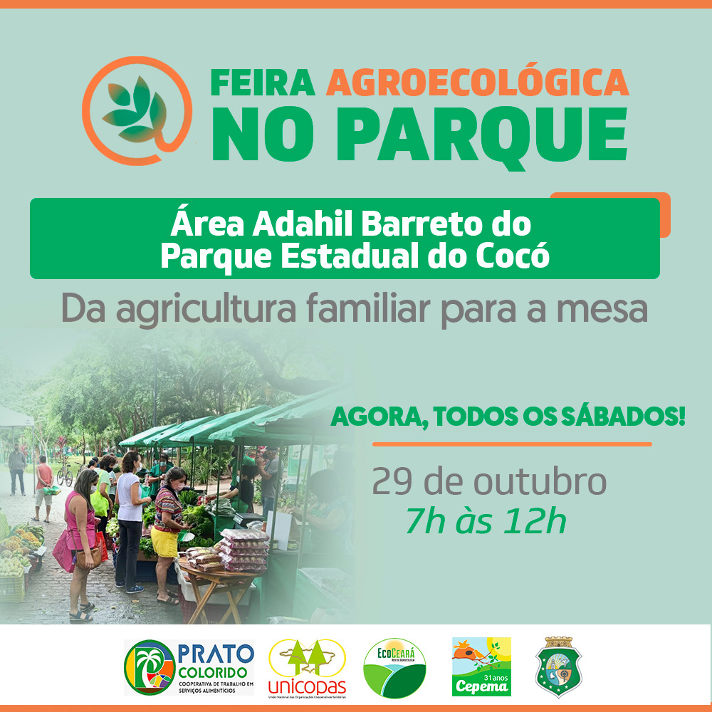 Última edição de outubro da Feira Agroecológica no Parque ocorre neste sábado