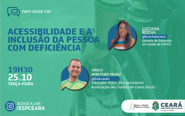 “Papo Saúde ESP” discute acessibilidade e direitos da pessoa com deficiência na terça-feira (26)