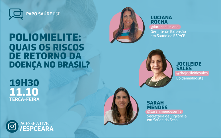 “Papo Saúde ESP” discute risco de reintrodução da poliomielite no Brasil