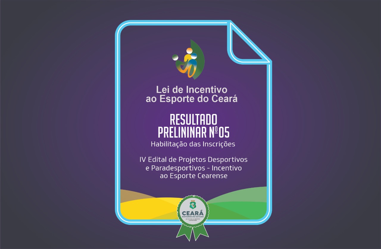 Sejuv divulga resultado preliminar nº 05 da etapa “Habilitação das Inscrições” do IV Edital de Projetos Desportivos e Paradesportivos
