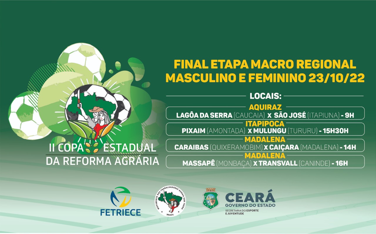 Copa da Reforma Agrária tem etapa macrorregional neste fim de semana