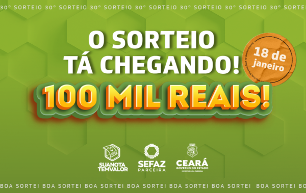 Sua Nota Tem Valor realiza 30º sorteio nesta quarta-feira (18)