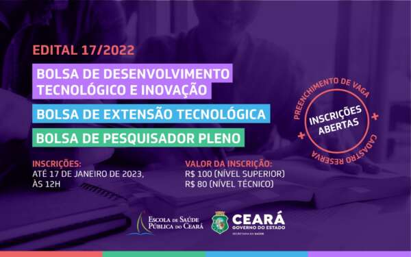 ESP/CE abre processo seletivo para bolsistas