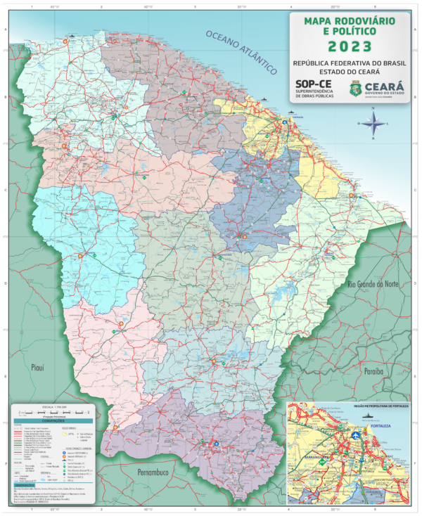Versão 2023 do Mapa Rodoviário do Ceará é lançada pela Superintendência de Obras Públicas