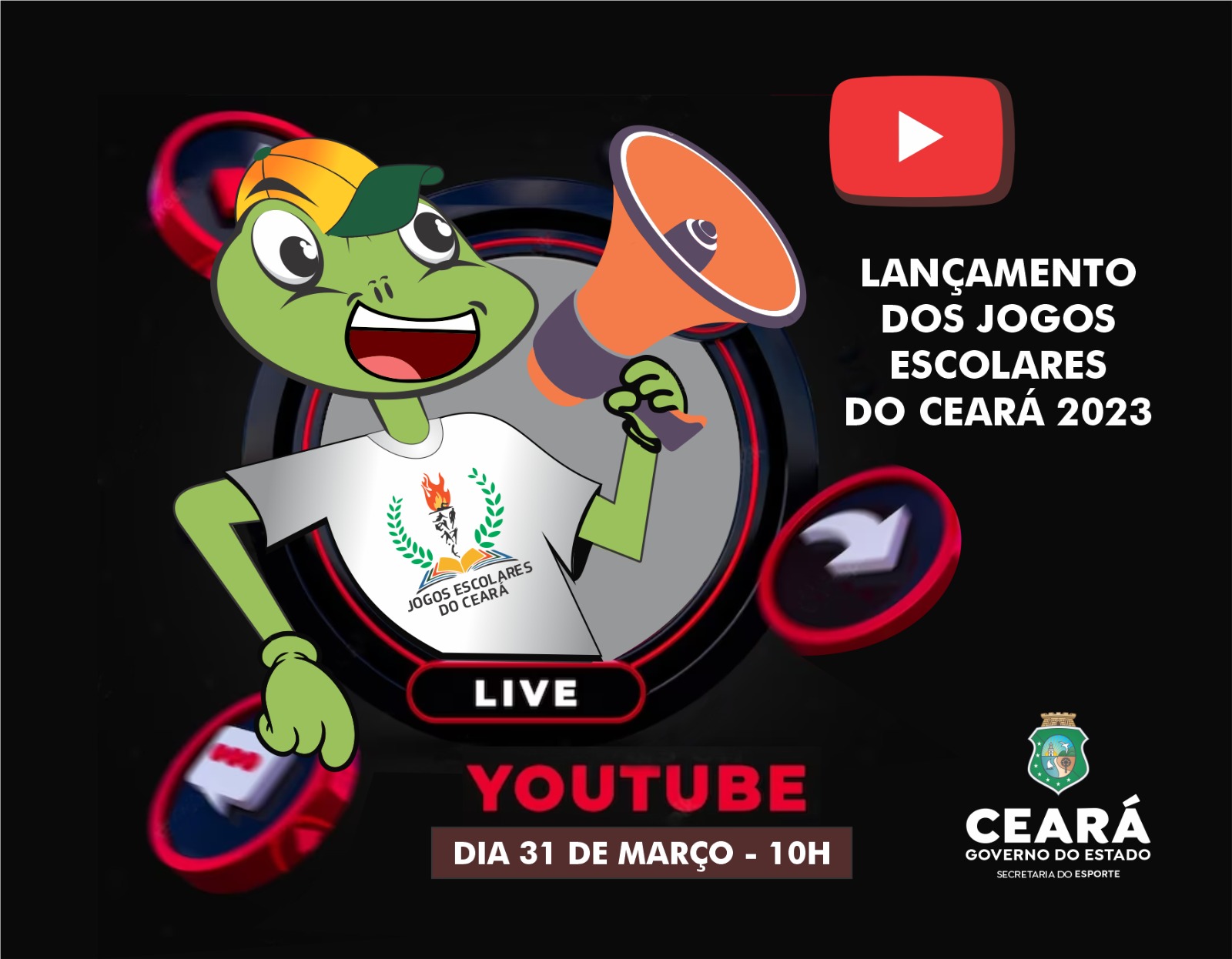Governo do Ceará realiza lançamento on-line dos Jogos Escolares do Ceará na próxima sexta-feira (31)