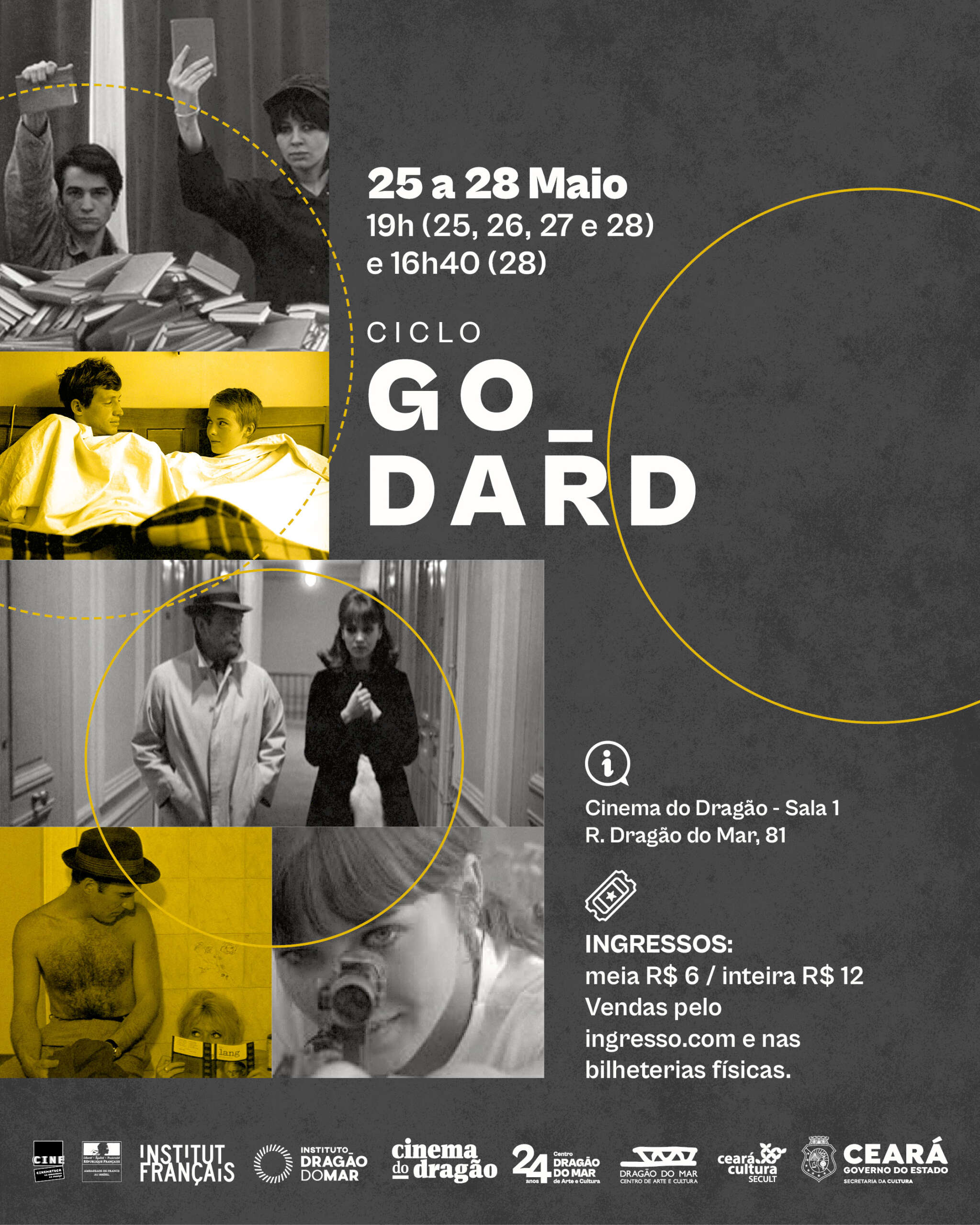 Cinema do Dragão homenageia Jean-Luc Godard com exibição de clássicos do diretor franco-suíço com ingressos promocionais