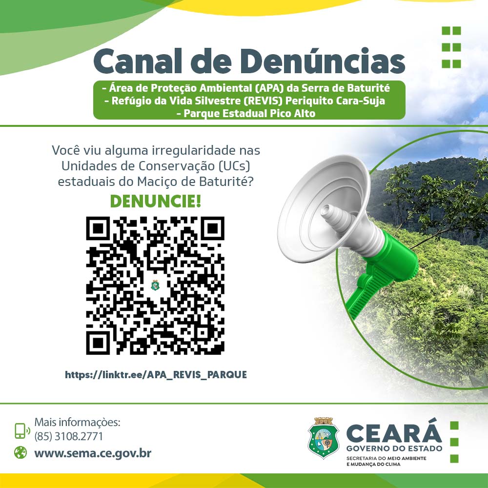 Unidades de Conservação Estaduais do Maciço de Baturité instituem canal de denúncias
