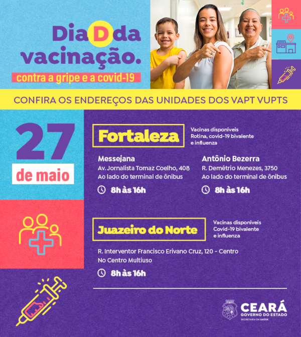 Sesa mobiliza municípios cearenses para ampliar vacinação contra influenza neste sábado (27)