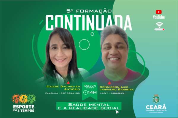 Projeto Esporte em 3 Tempos realiza 5ª Formação Continuada On-line, neste sábado (3)