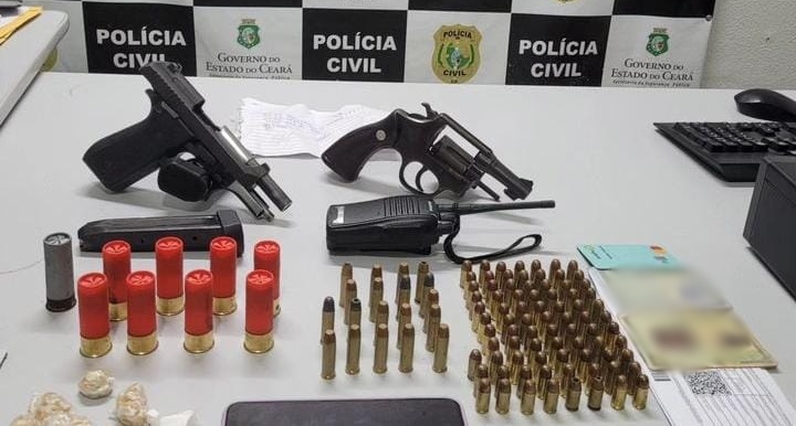 Com informações da Coin/SSPDS, PC-CE apreende armas, 108 munições e drogas em Caucaia