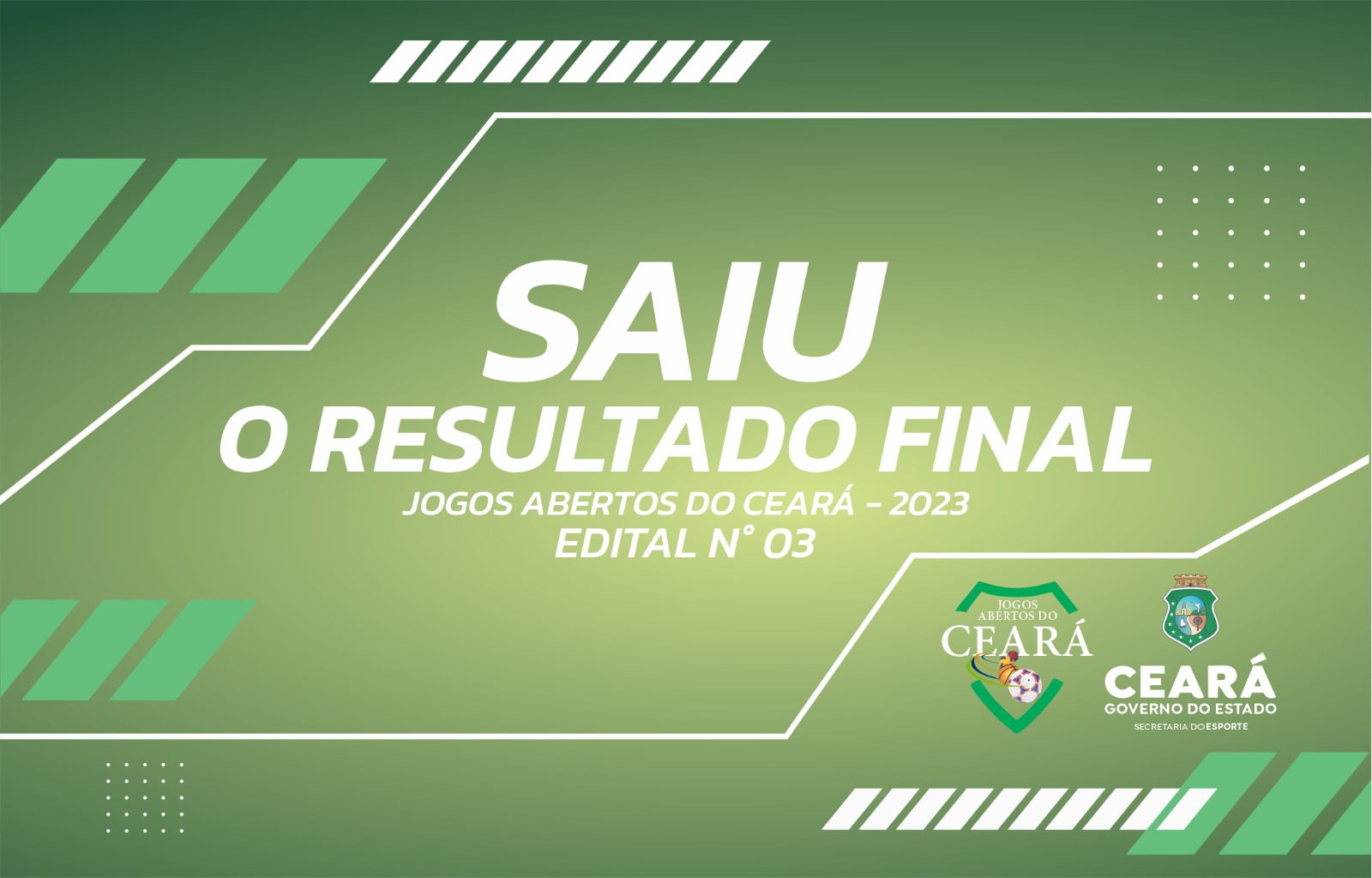 Sesporte divulga resultado final do Edital Nº 03/2023 referente ao Chamamento Público do Projeto Jogos Abertos 2023