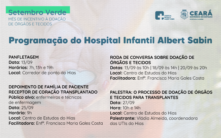 Doação de órgãos e tecidos: atividades no Hias visam sensibilizar público sobre a causa