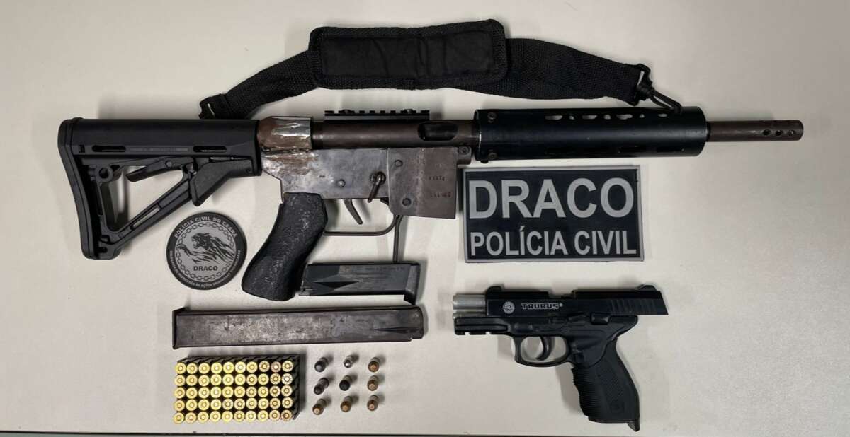 Homem é preso e armas, munições e drogas são apreendidas durante ações distintas da PC-CE na Capital