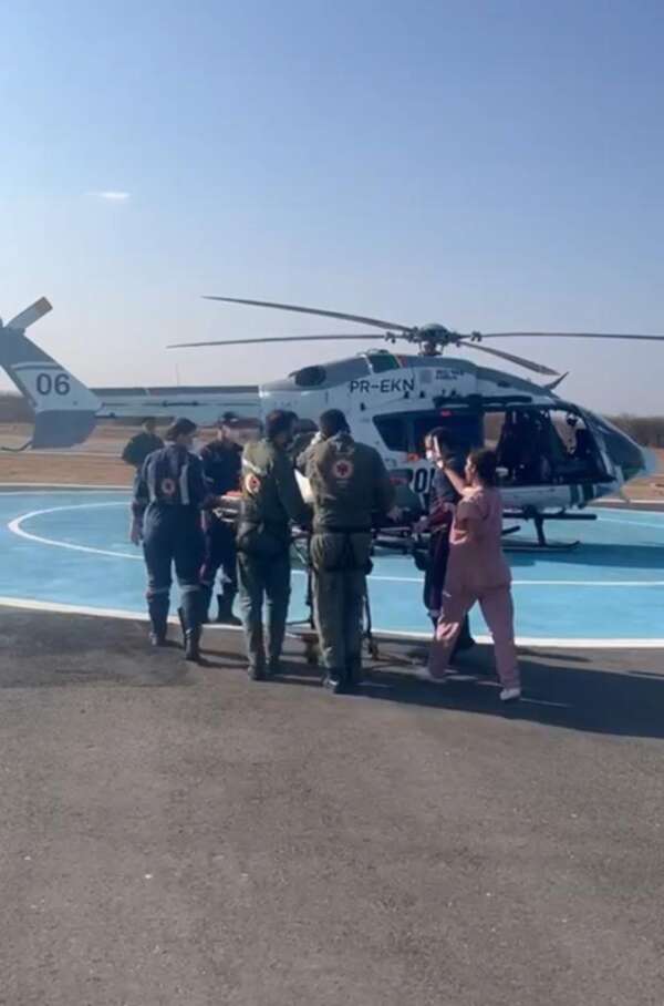 Ciopaer da SSPDS realiza transporte de criança vítima de queimaduras com óleo quente em Independência