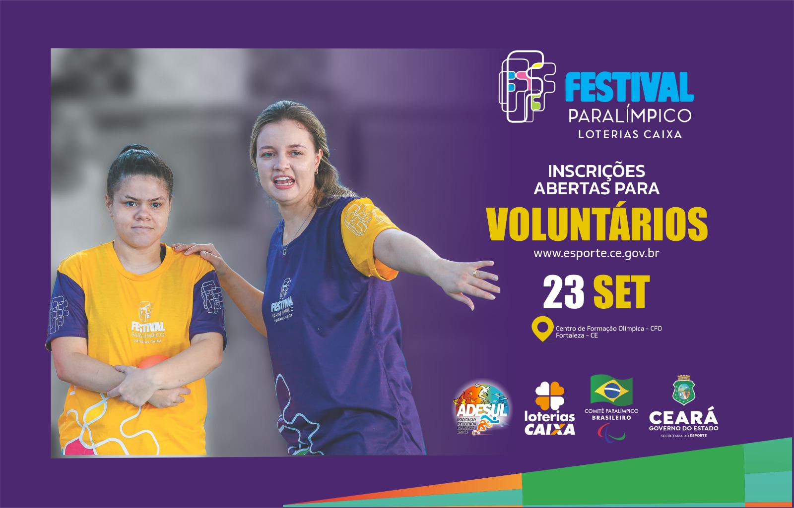 Sesporte abre inscrições para voluntários no Festival Paralímpico