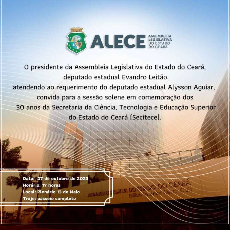 Secitece recebe homenagem em sessão solene na Assembleia Legislativa