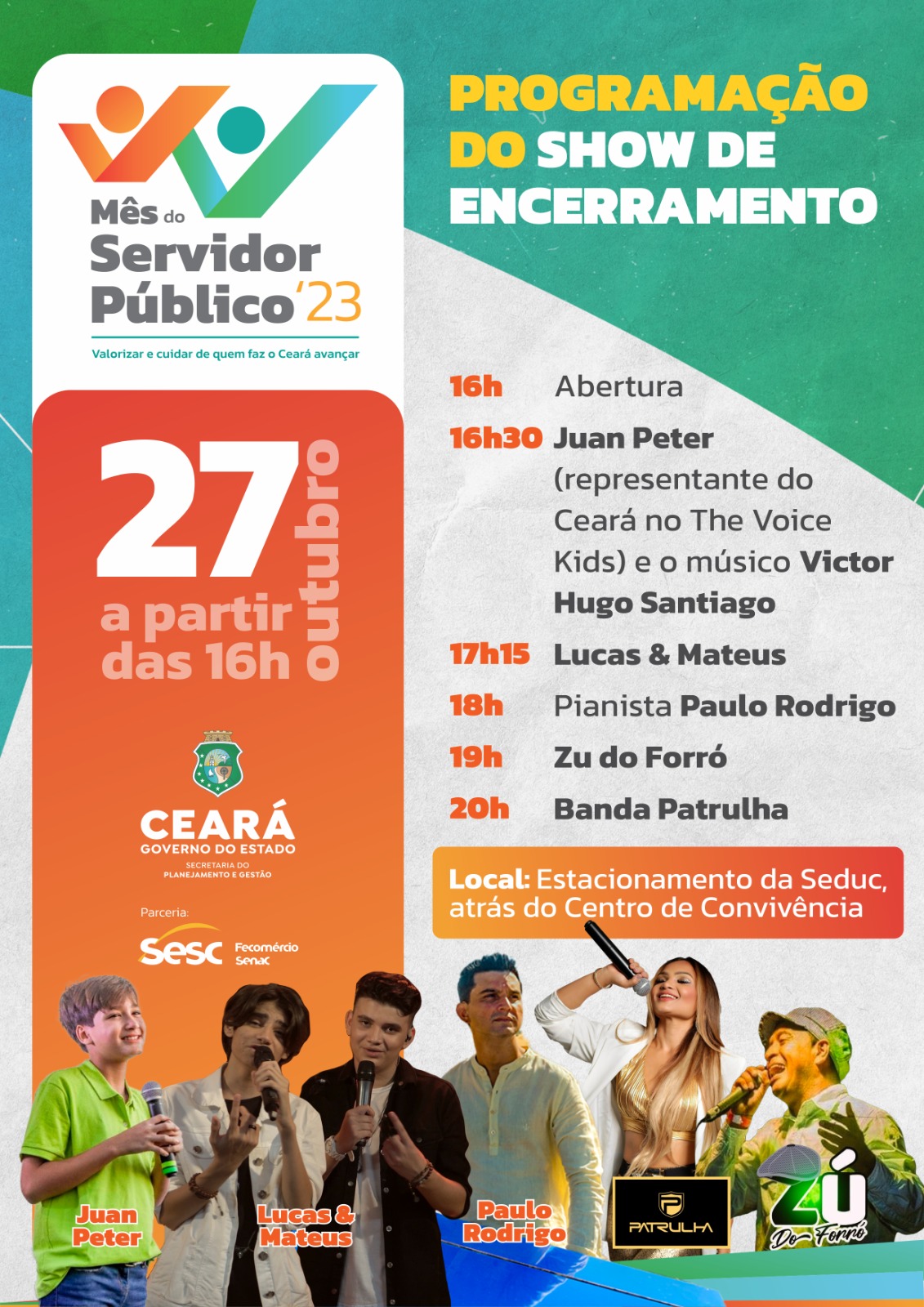 Apresentações culturais marcam o encerramento do Mês do Servidor Público nesta sexta-feira (27)