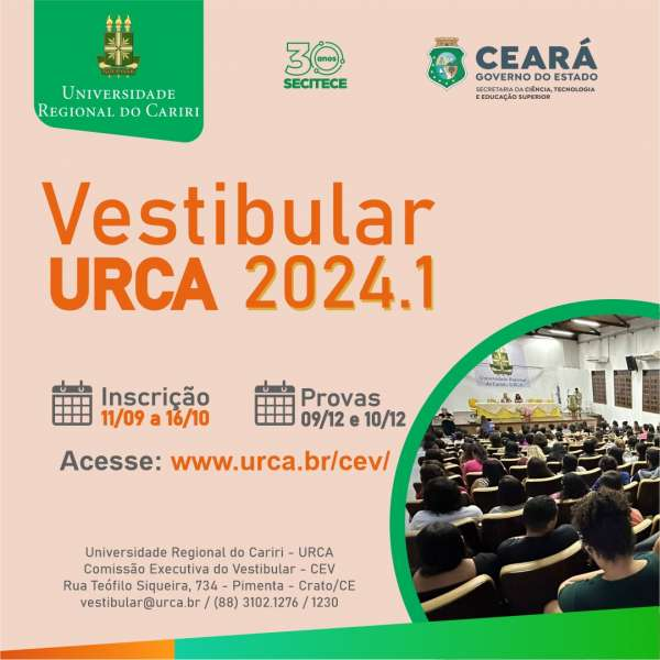 Última semana para inscrição no Vestibular da Urca 2024.1