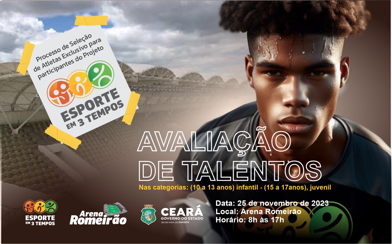 Arena Romeirão recebe avaliação de talentos do Projeto Esporte em 3 Tempos