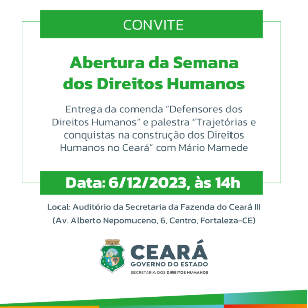 Semana dos Direitos Humanos começa nesta quarta-feira (6) com palestra e homenagens