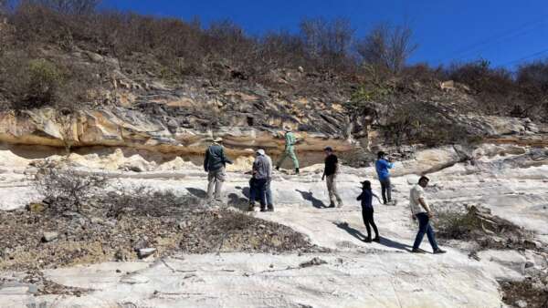 Gestores da Cogerh e consultores do Banco Mundial realizam inspeção na barragem Jaburu I, em Ubajara