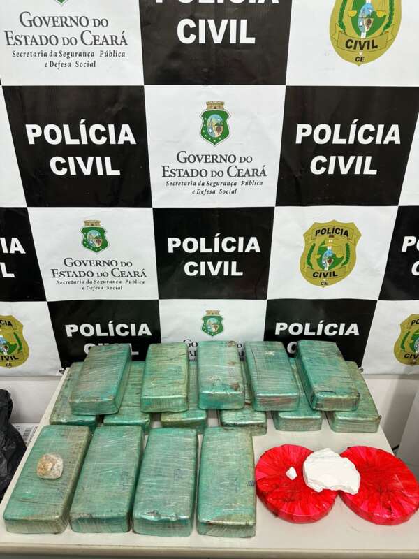 Casal em posse de 16,4 kg de drogas é preso em flagrante pela PCCE em Juazeiro do Norte