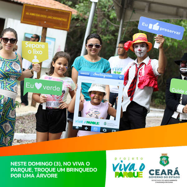 Neste domingo (3), no Viva o Parque, troque um brinquedo por uma árvore
