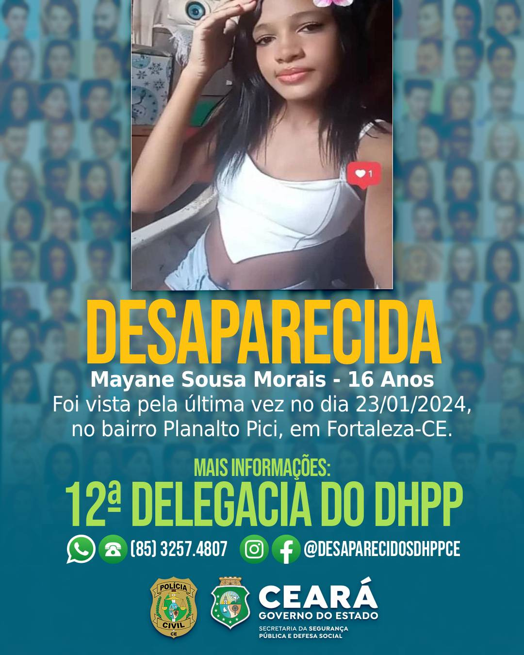 Polícia Civil captura suspeito de participação no desaparecimento de adolescente