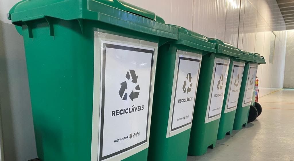 Em seis meses, coleta seletiva do Metrofor alcança 1 tonelada de resíduos
