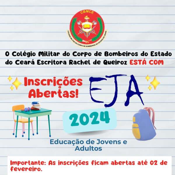 Colégio dos Bombeiros abre inscrição para mais uma turma da Educação de Jovens e Adultos
