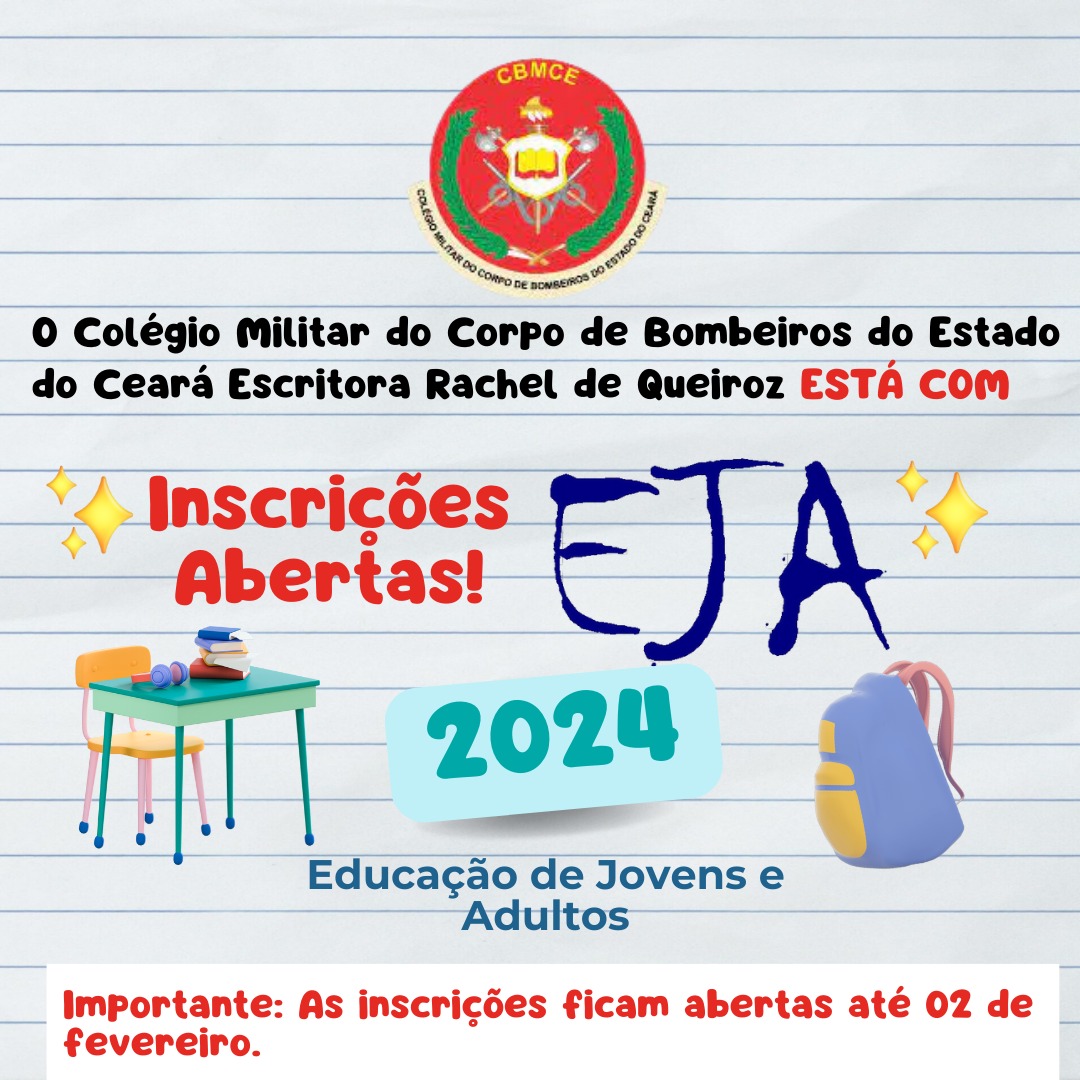 Colégio dos Bombeiros abre inscrição para mais uma turma da Educação de Jovens e Adultos