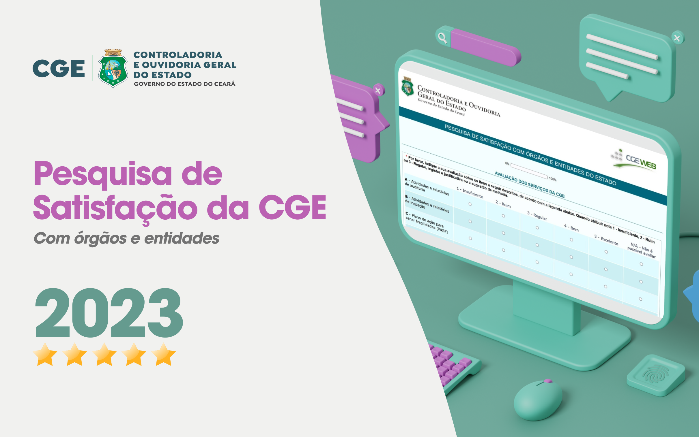 CGE inicia Pesquisa de Satisfação 2023