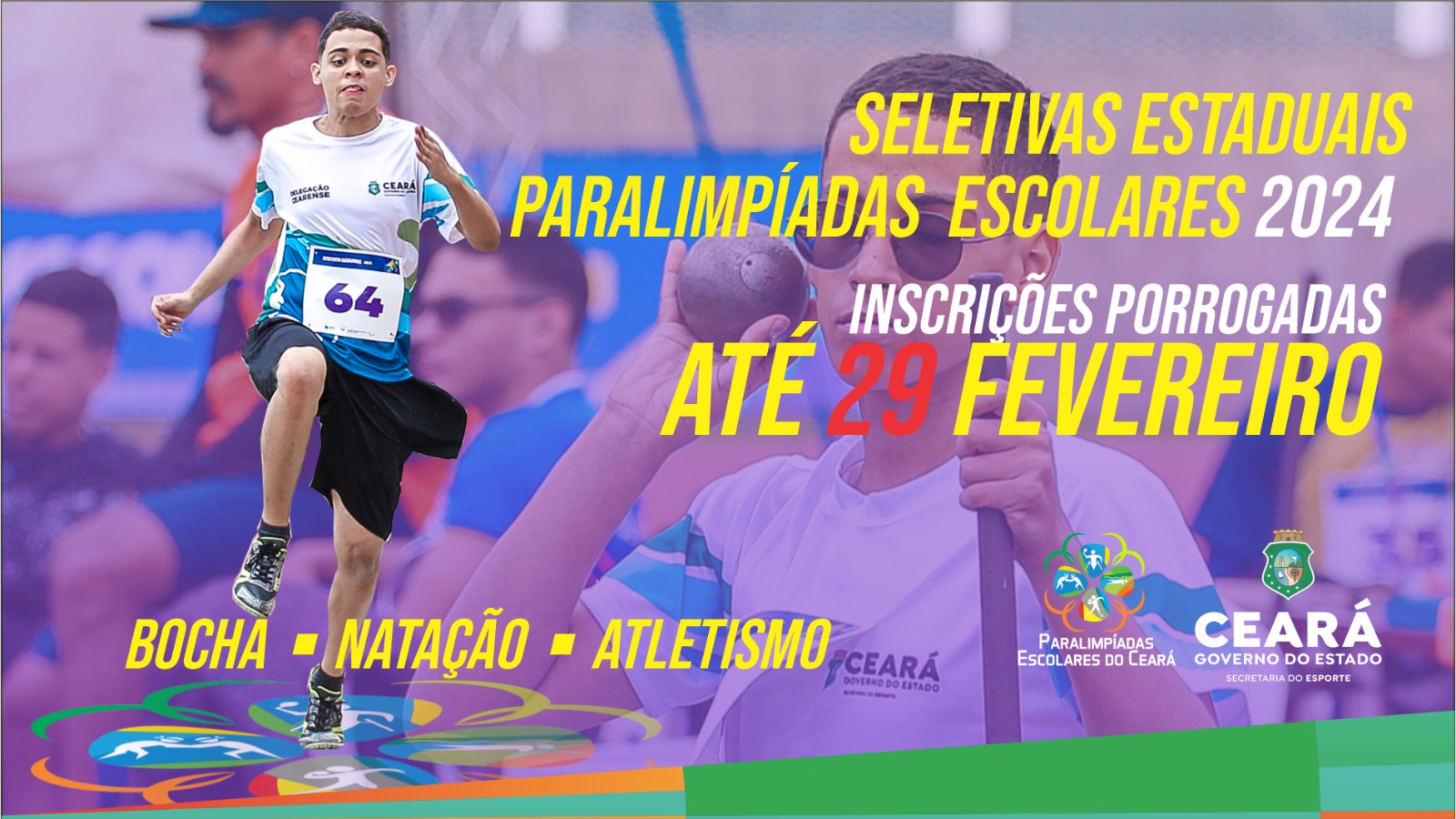 Prorrogado prazo de inscrições para a seletiva das Paralimpíadas Escolares