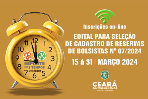 Sesporte abre edital para seleção de cadastro de reserva de bolsistas para o Esporte em 3 Tempos