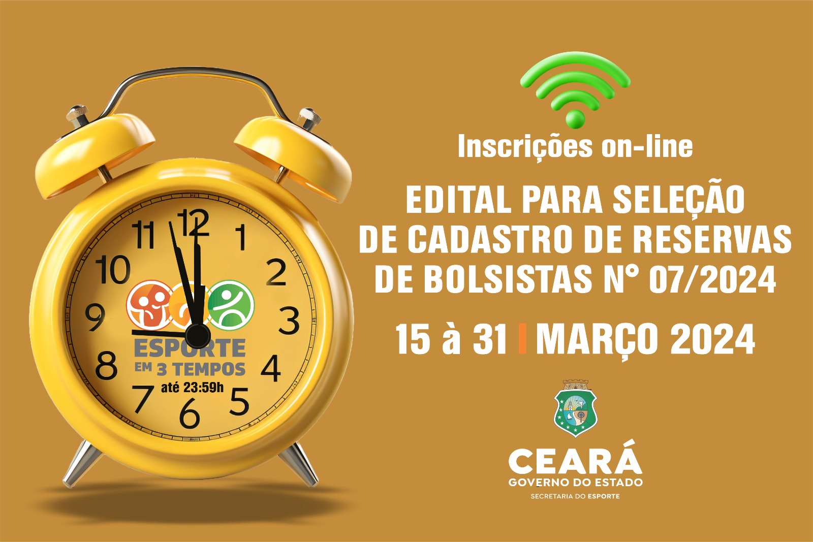 Sesporte abre edital para seleção de cadastro de reserva de bolsistas para o Esporte em 3 Tempos