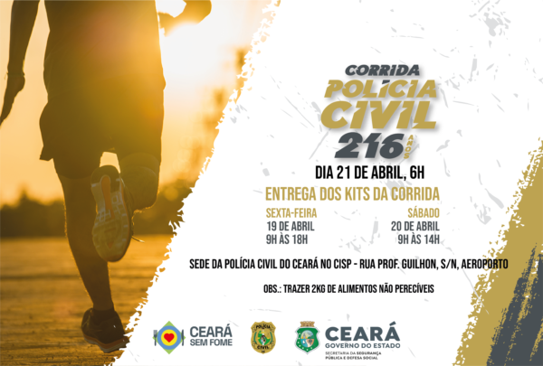 Polícia Civil divulga data para entrega de kits e percurso da corrida que acontece neste domingo (21)