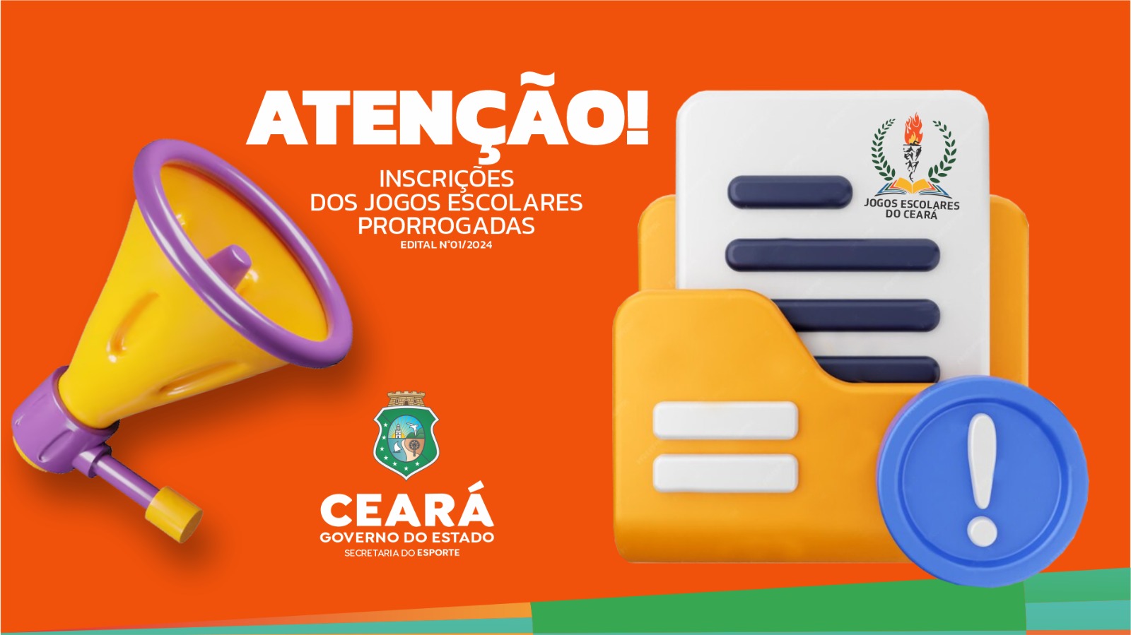 Sesporte prorroga prazo de para inscrições das modalidades coletivas dos Jogos Escolares do Ceará 2024