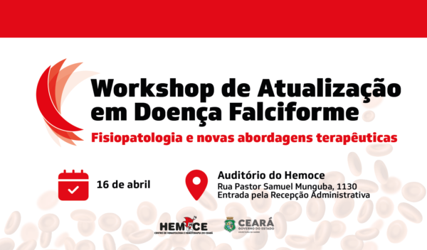 Hemoce promove workshop sobre doença falciforme no próxima terça-feira (16)